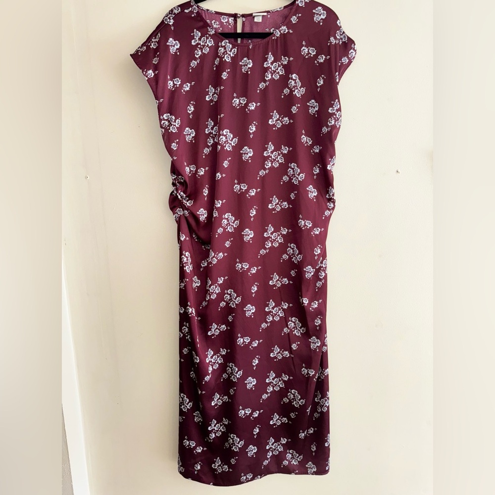 A New Day Burgundy Floral Cocktail Dress
